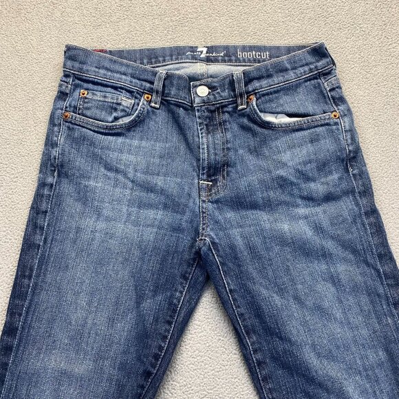 7 For All Mankind Jeans Mens Size 30 Blue Denim Pants Bootcut Western Rodeo - Picture 13 of 14